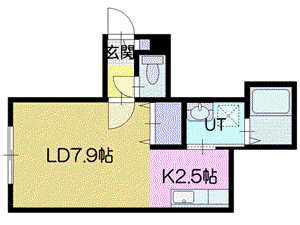 ナチュリラIII(1K/1階)の間取り写真
