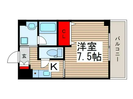 サポーレ松戸(1K/5階)の間取り写真