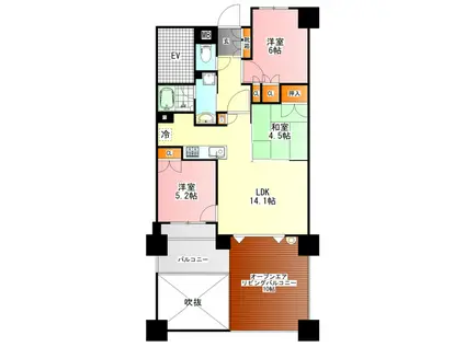 グランシティ豊田(3LDK/11階)の間取り写真