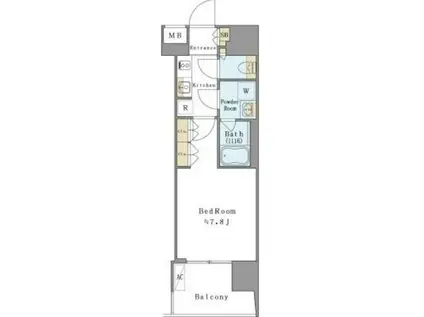 BRILLIA IST清澄白河(1K/11階)の間取り写真