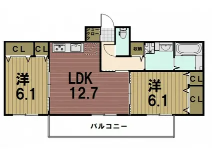 ルナ プレーナ(2LDK/2階)の間取り写真