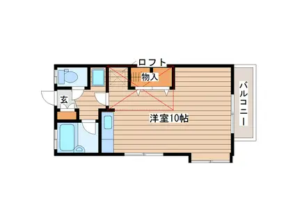 シティハイツ蔦A(ワンルーム/1階)の間取り写真
