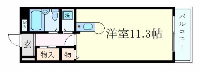 ペシュモトシオ(ワンルーム/2階)の間取り写真