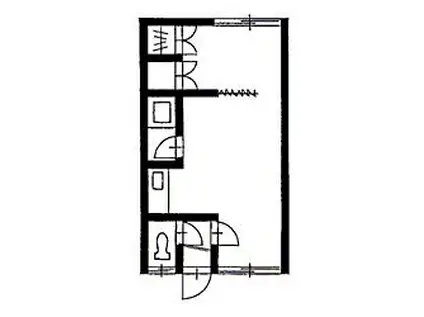 川端410ハイツA.B(1DK/1階)の間取り写真
