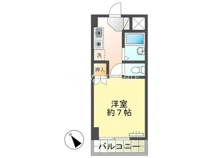 ピア ボナール(1K/4階)の間取り写真