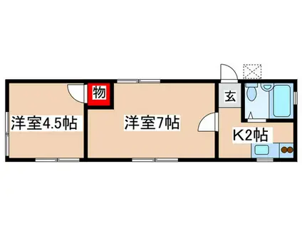 サンサバース新百合ヶ丘(2K/1階)の間取り写真