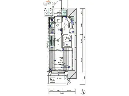 メインステージ川崎クロシアII(1K/7階)の間取り写真