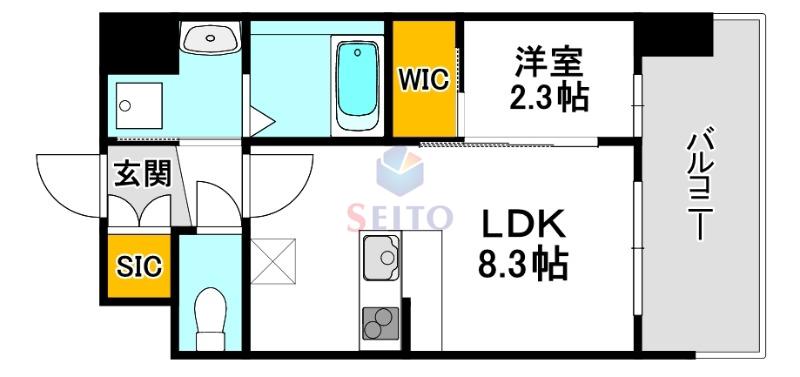 セレニテ江坂エクラ(1LDK/3階)の間取り写真