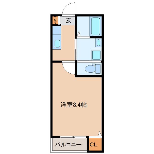 ブラン荒井B棟(1K/1階)の間取り写真