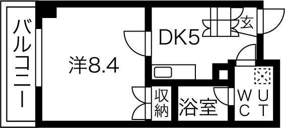 カーサ・ミラ北寺島(1K/3階)の間取り写真