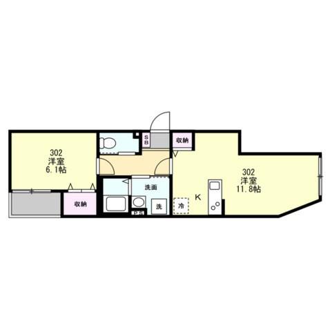 ブルーム長後(1LDK/3階)の間取り写真