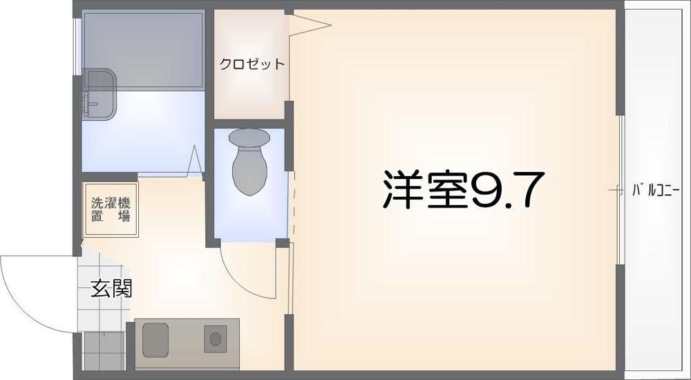 グリーンカーサ(1K/2階)の間取り写真
