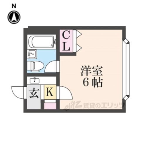 生駒ビル(1K/5階)の間取り写真
