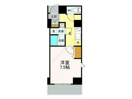 スカイステージ築地(1K/4階)の間取り写真