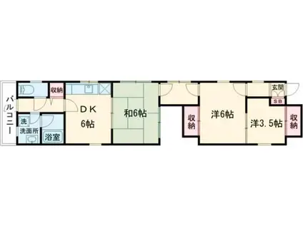 上野マンション(3DK/2階)の間取り写真