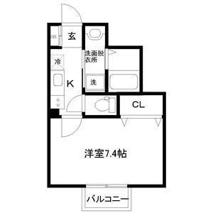 クラス清水沼(1K/1階)の間取り写真