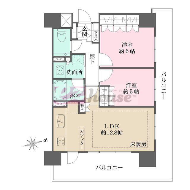 グランスイート高円寺(2LDK/11階)の間取り写真