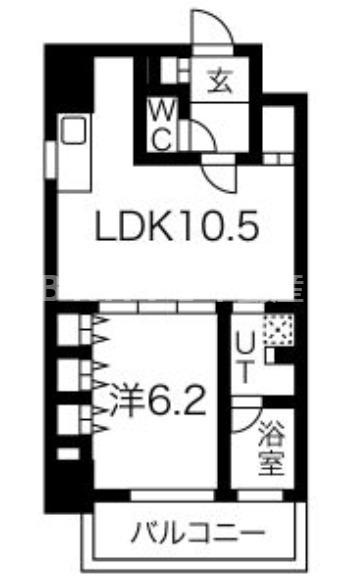 アプリーレ堺筋本町(1LDK/9階)の間取り写真