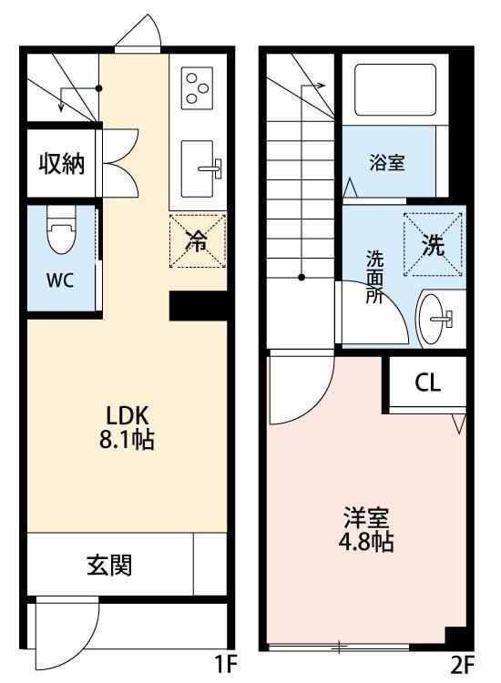 MOK-TERRACE大泉学園(1LDK/1階)の間取り写真