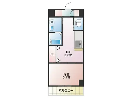 ペパーミント(1DK/1階)の間取り写真