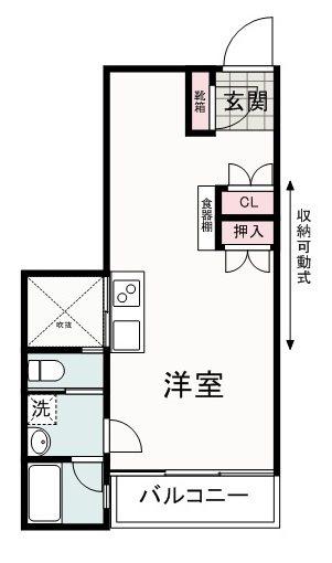 エフ・シャープ(1DK/1階)の間取り写真