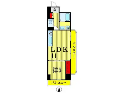 グランドハイツ(1LDK/6階)の間取り写真