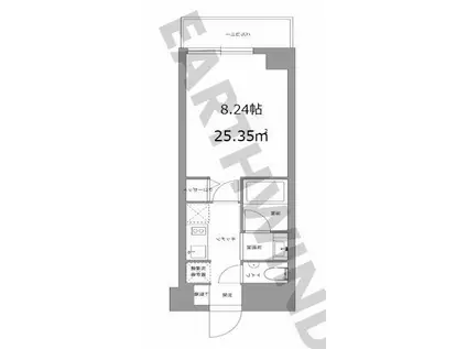 リバーテラス月島(1K/2階)の間取り写真