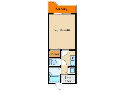 YKハイツ相生町(1K/2階)の間取り写真