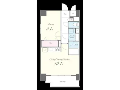エスペランサ浄心(1LDK/5階)の間取り写真