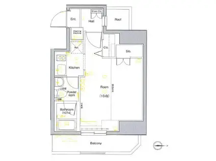 クレイシア世田谷赤堤(1K/5階)の間取り写真