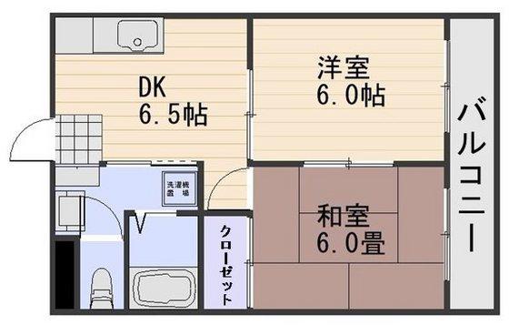 グランディール十日市(2DK/3階)の間取り写真