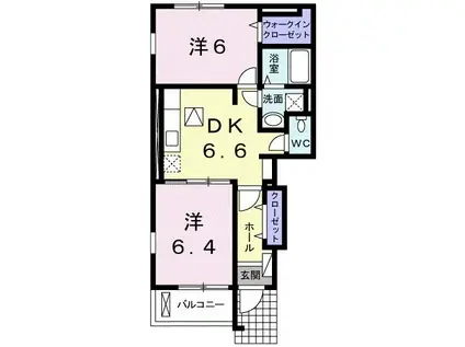 ラム・アルドール(2DK/1階)の間取り写真