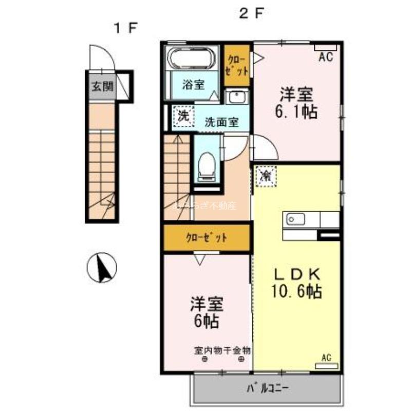 LIEN(2LDK/2階)の間取り写真