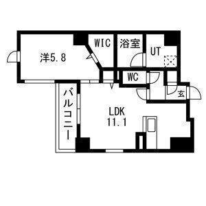 ポルタニグラサウス(1LDK/2階)の間取り写真