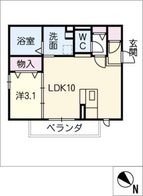 GRACE(1LDK/1階)の間取り写真