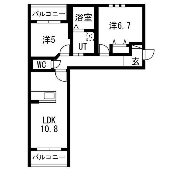 ラヴィアンローズ(2LDK/2階)の間取り写真