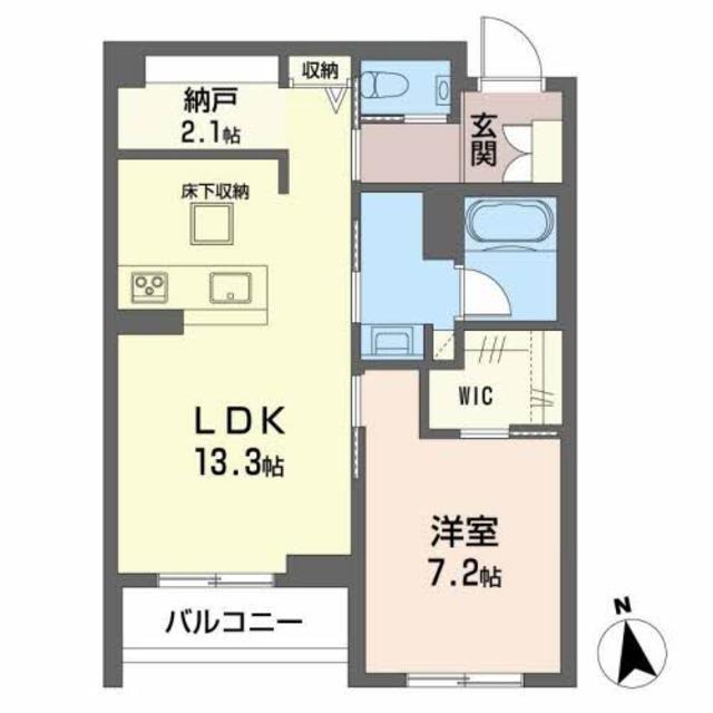 富岳五橋(1SLDK/1階)の間取り写真