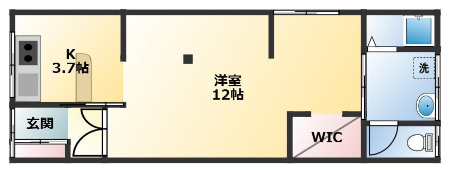 サンクタム(1K/2階)の間取り写真