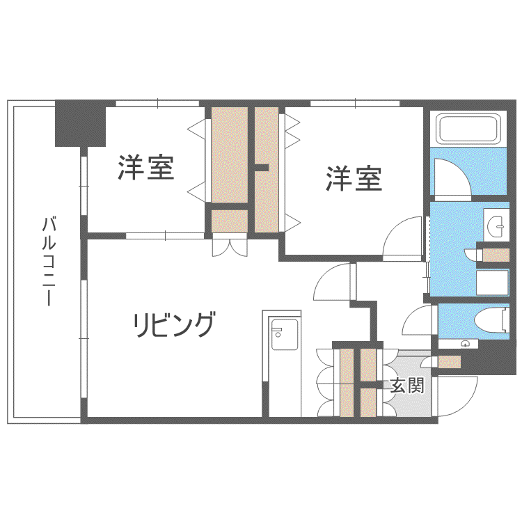 MJ SQUARE KOTONI(2LDK/6階)の間取り写真