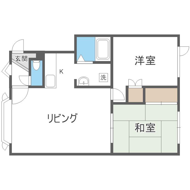 カステッロ41 (2LDK/2階)の間取り写真