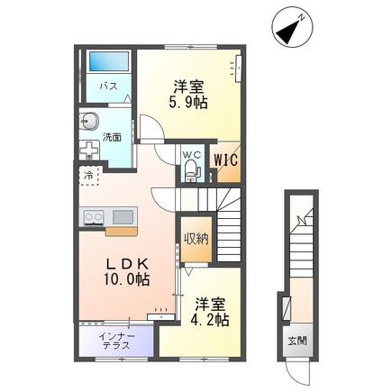 グランドビュー千本桜(2LDK/2階)の間取り写真