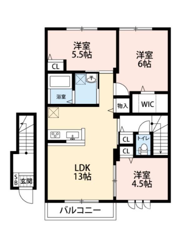 アーク百舌鳥(3LDK/2階)の間取り写真