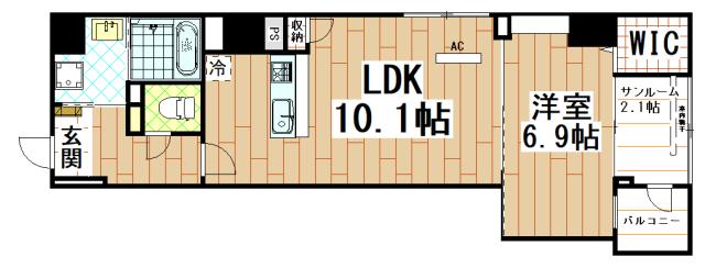 メゾンキコー長瀬(1LDK/3階)の間取り写真