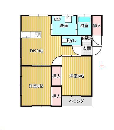 アメニティハウス(2DK/1階)の間取り写真