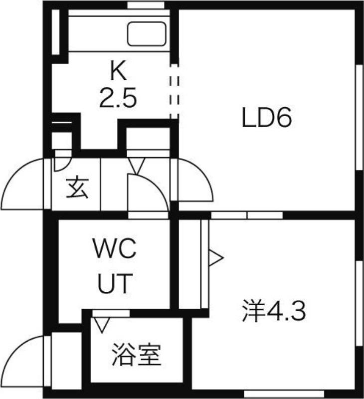 タカライーストヒルズ(1LDK/2階)の間取り写真