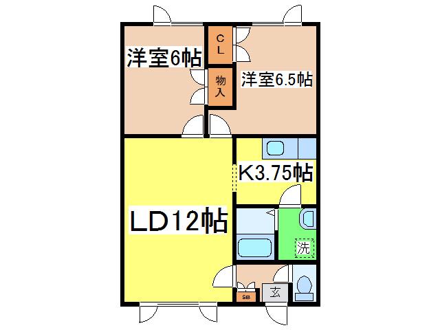 PAON16(2LDK/1階)の間取り写真