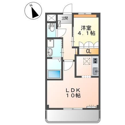 シルフィードA(1LDK/1階)の間取り写真