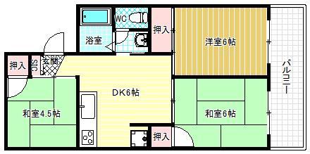 セジュール ナカノ(3DK/1階)の間取り写真