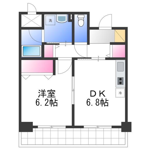ルミエール・りんくう(1DK/5階)の間取り写真