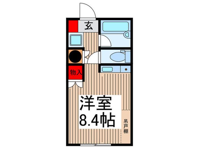 アークペット(ワンルーム/2階)の間取り写真